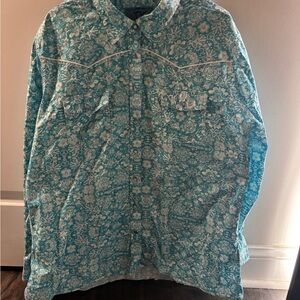 Floral Button Down Shirt - Blue